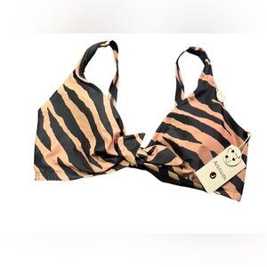 ARTESANDS women’s animal print bengalay changall bikini swim top size 12 NWT